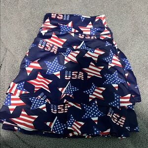 Patriotic Star Print Skort